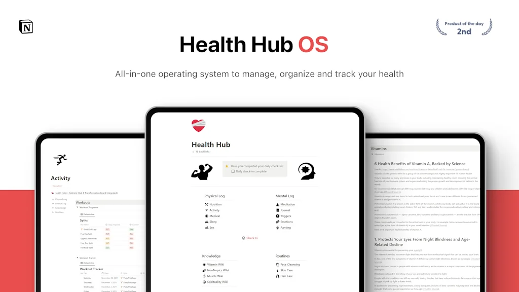 Health Hub OS (Notion Template) screenshot 2 of 5