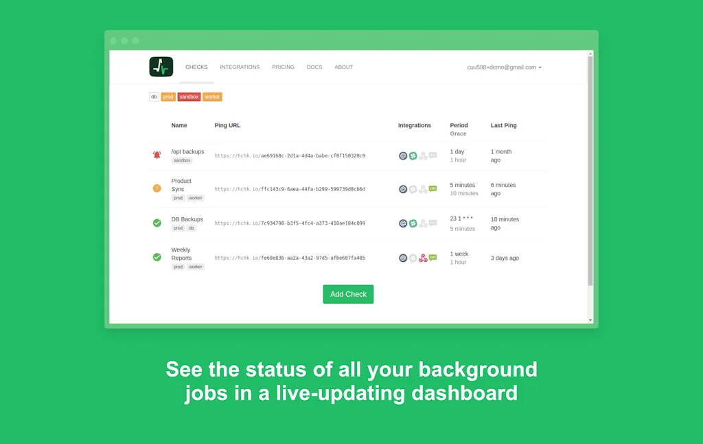 Healthchecks.io screenshot 1 of 3