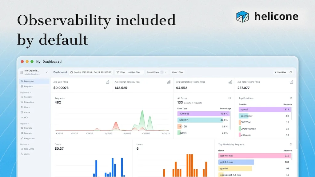 Helicone AI screenshot 1 of 4