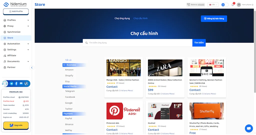 Hidemium Antidetect Browser screenshot 11 of 16