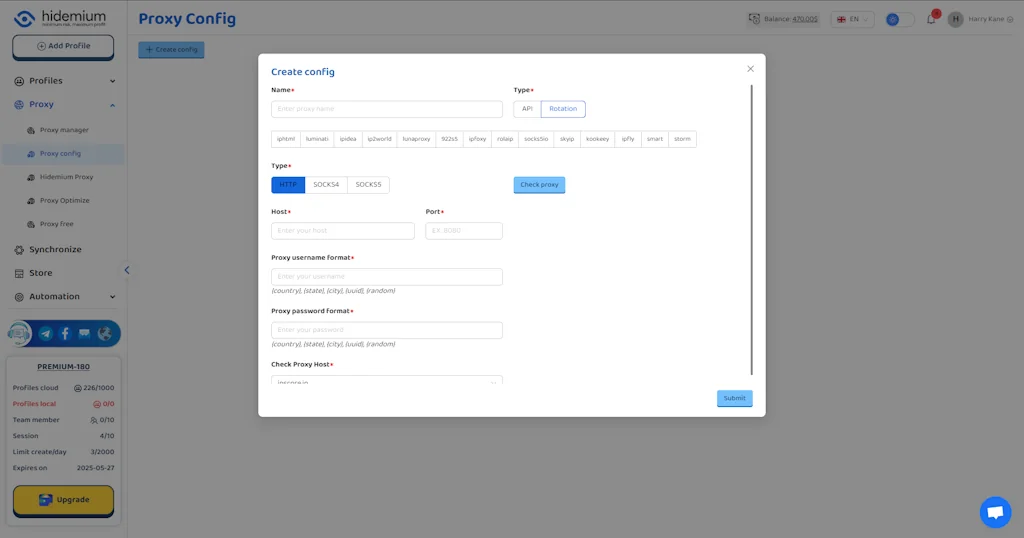 Hidemium Antidetect Browser screenshot 12 of 16