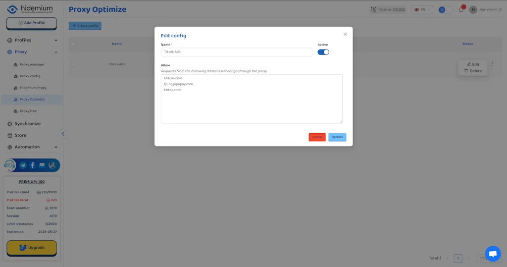 Hidemium Antidetect Browser screenshot 13 of 16