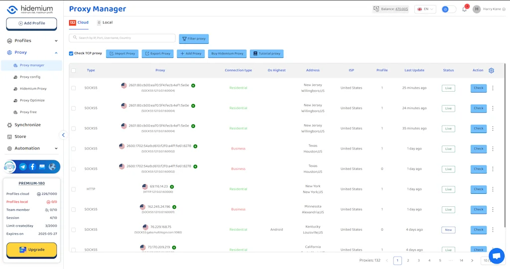 Hidemium Antidetect Browser screenshot 15 of 16