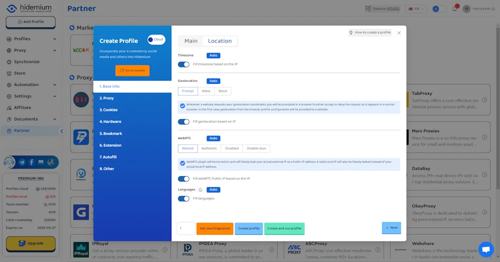 Hidemium Antidetect Browser screenshot 3 of 16