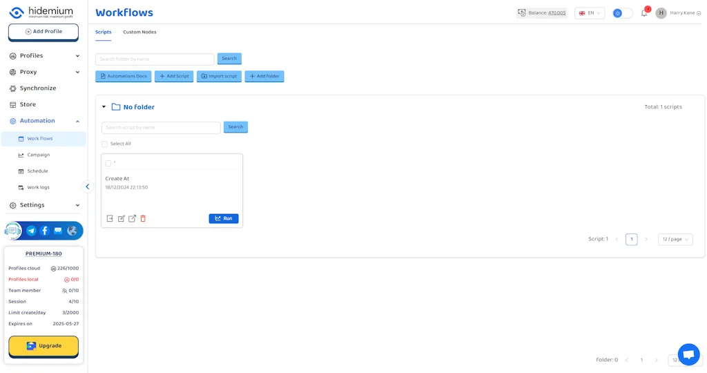 Hidemium Antidetect Browser screenshot 9 of 16