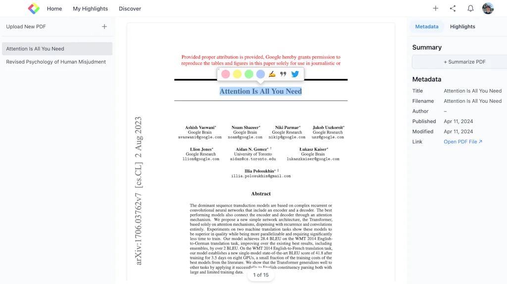 Highlight & Summarize: PDF Companion screenshot 1 of 7