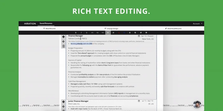 Hiration's Resume Builder screenshot 2 of 6