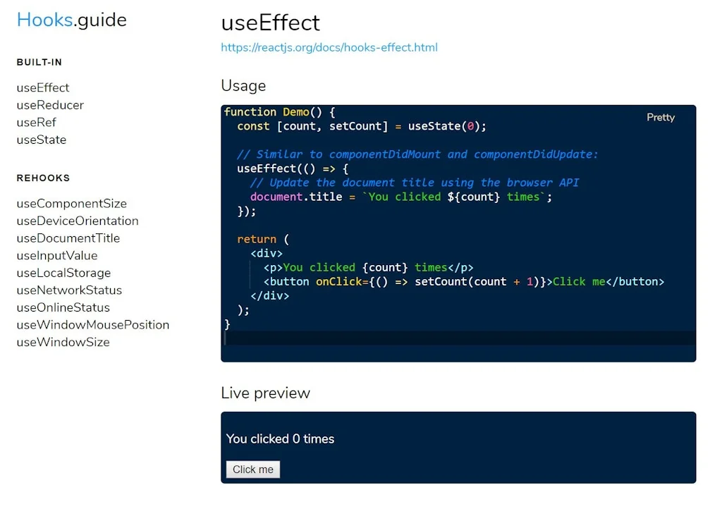 Hooks.guide screenshot 1 of 2