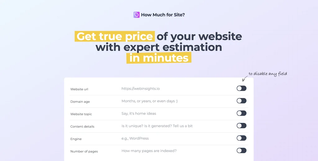 How Much for Site? screenshot 1 of 4