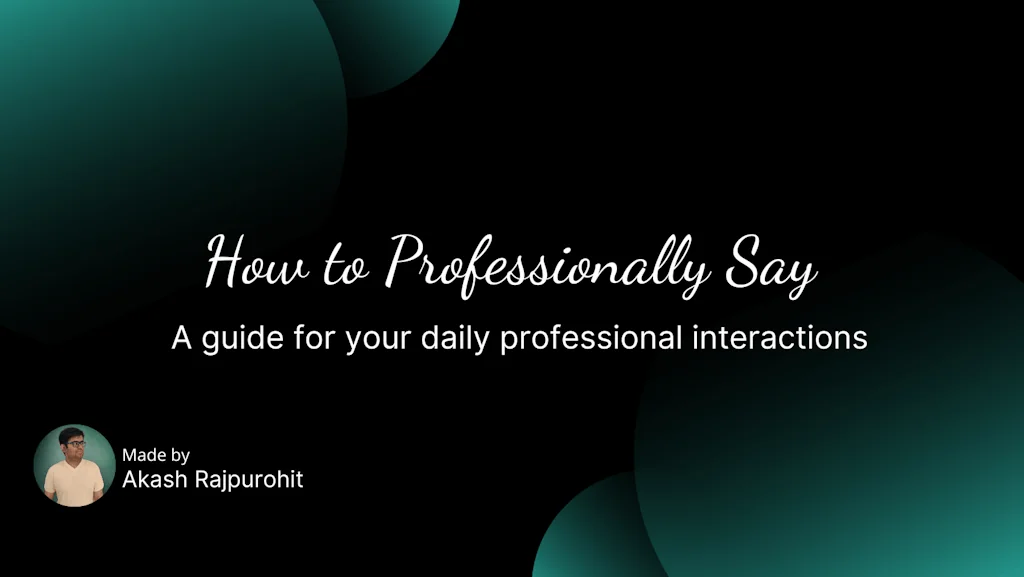 How to professionally say screenshot 1 of 4