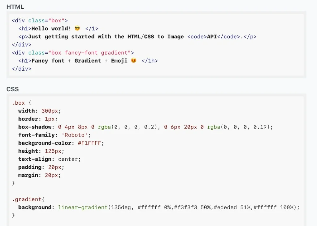 html css to image screenshot 2 of 3
