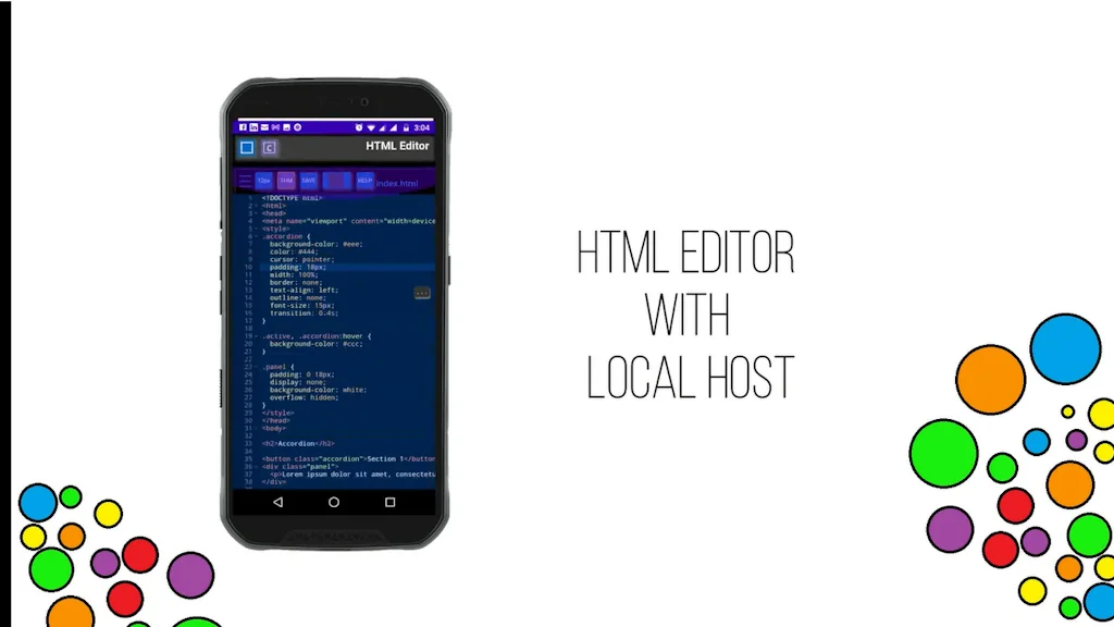 HTML Editor with Localhost logo