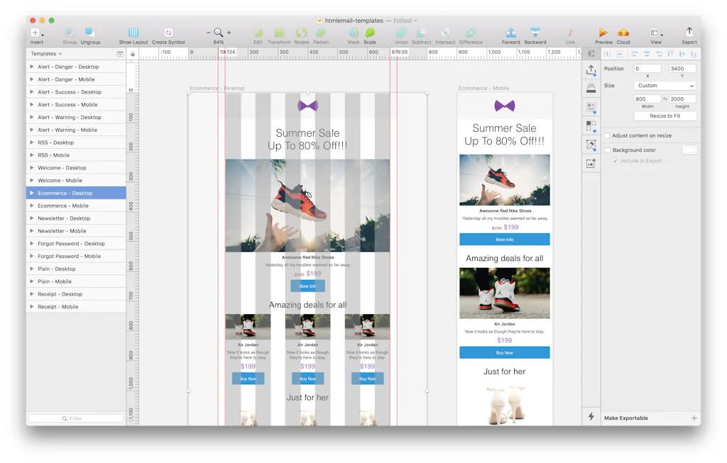 HTML Email screenshot 1 of 4
