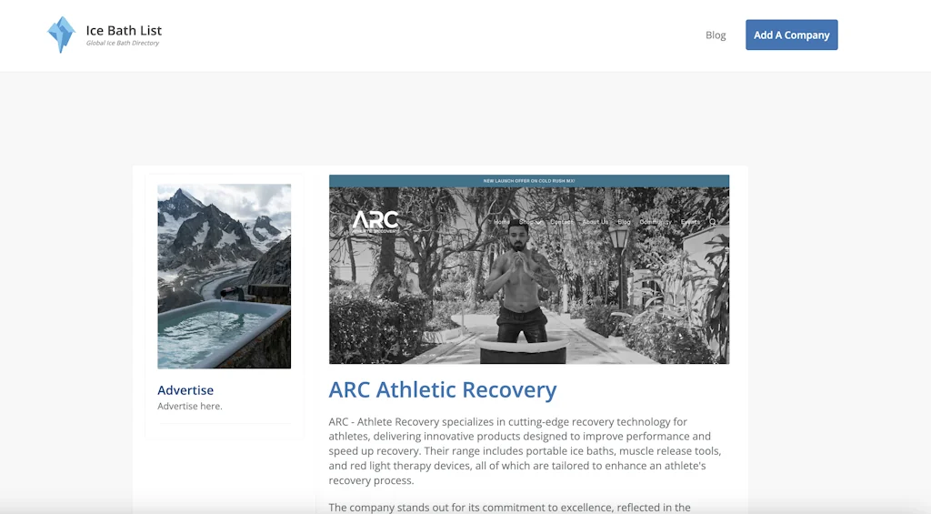 IceBathList.com screenshot 2 of 2