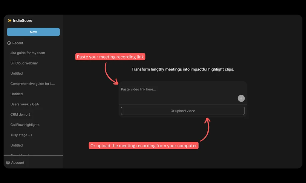 IndieScore: AI Meeting Highlight Clips screenshot 1 of 3