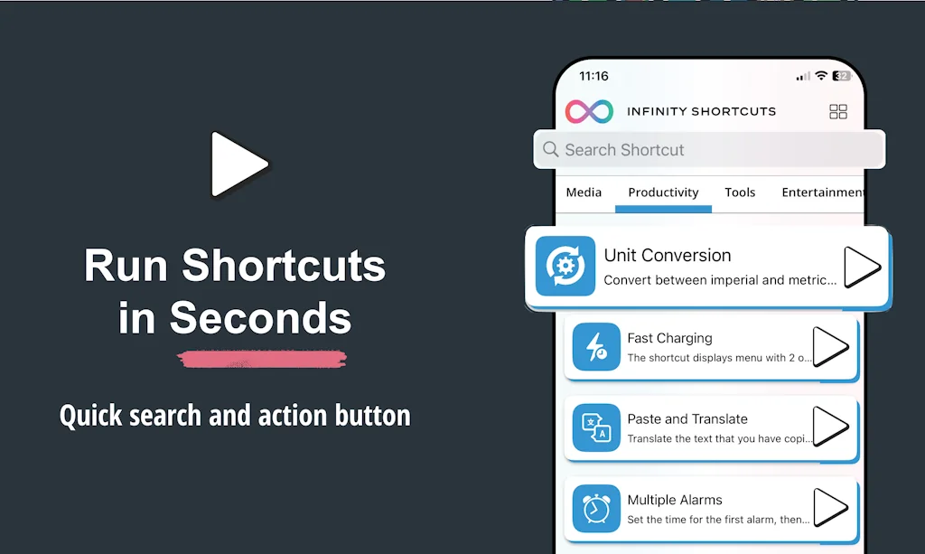 Infinity Shortcuts screenshot 5 of 7