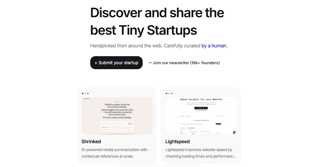 Tiny Startups screenshot 1 of 2