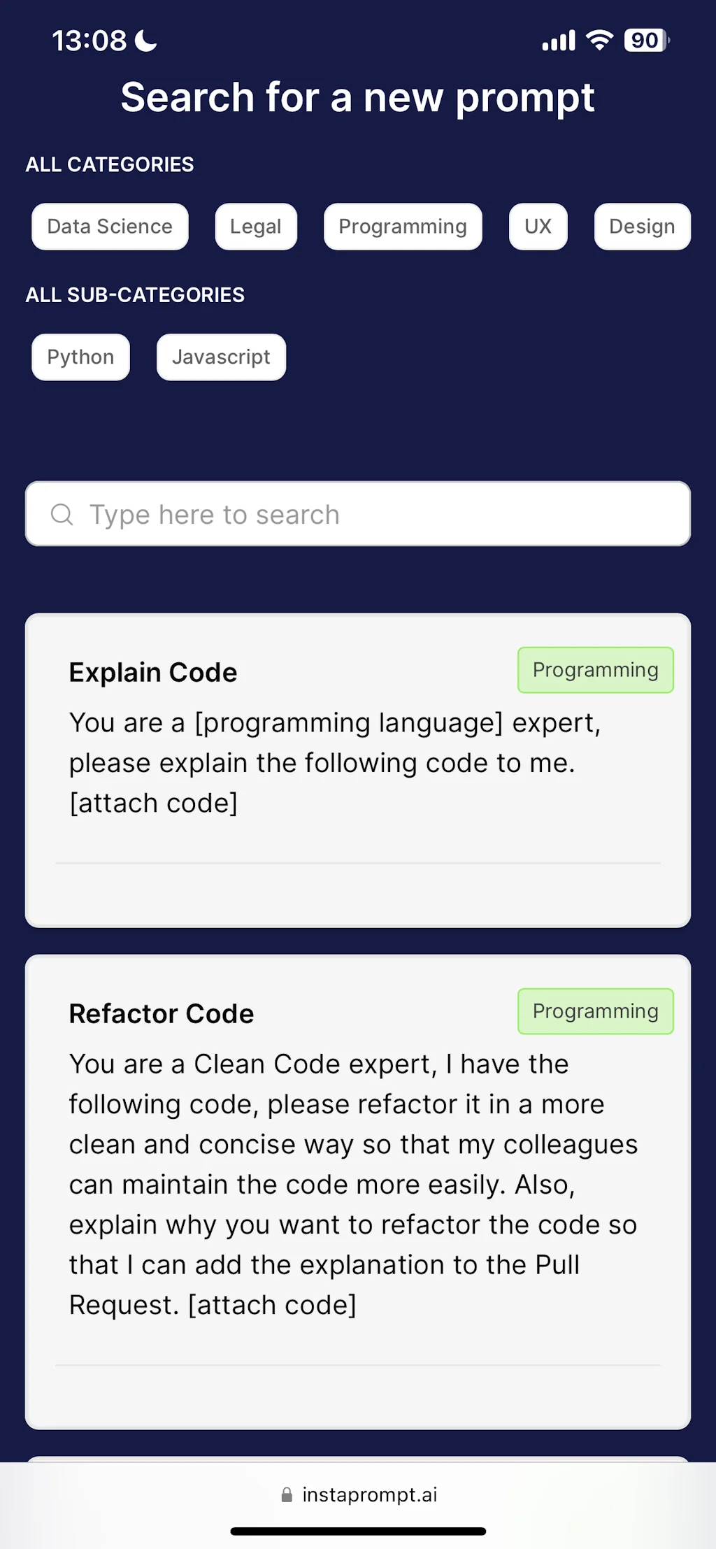 instaprompt.ai screenshot 3 of 5