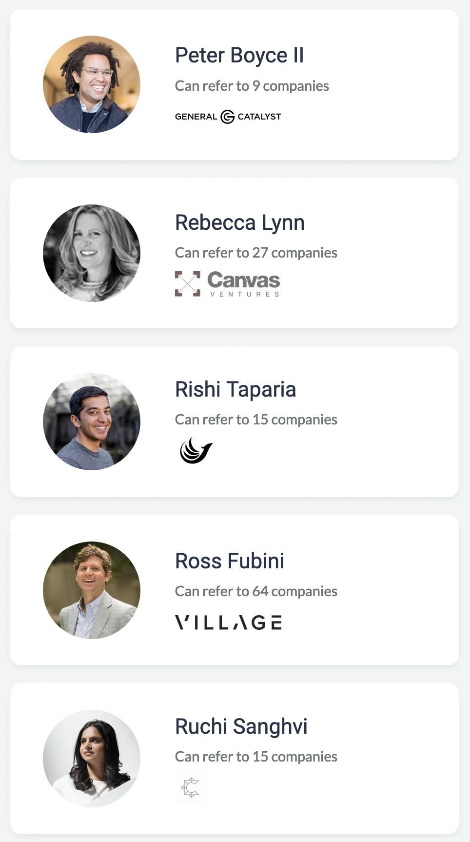 Investors and advisors use Via’s referral-based hiring platform to introduce top talent to the companies they support. screenshot 2 of 5