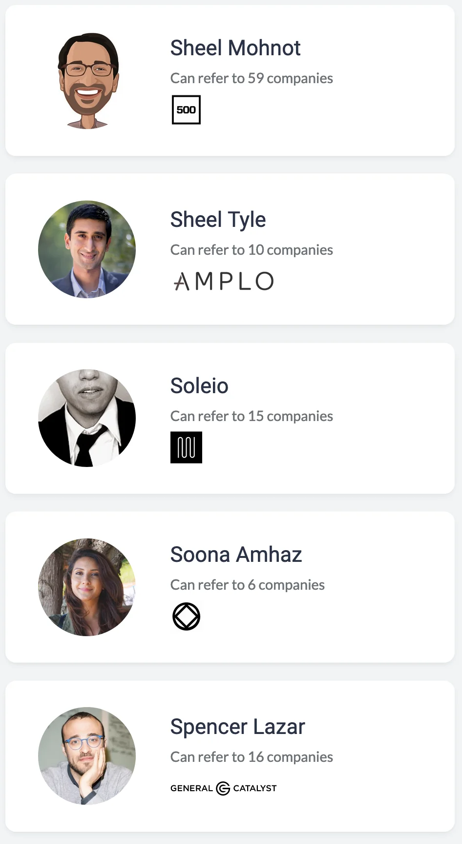 Investors and advisors use Via’s referral-based hiring platform to introduce top talent to the companies they support. screenshot 4 of 5