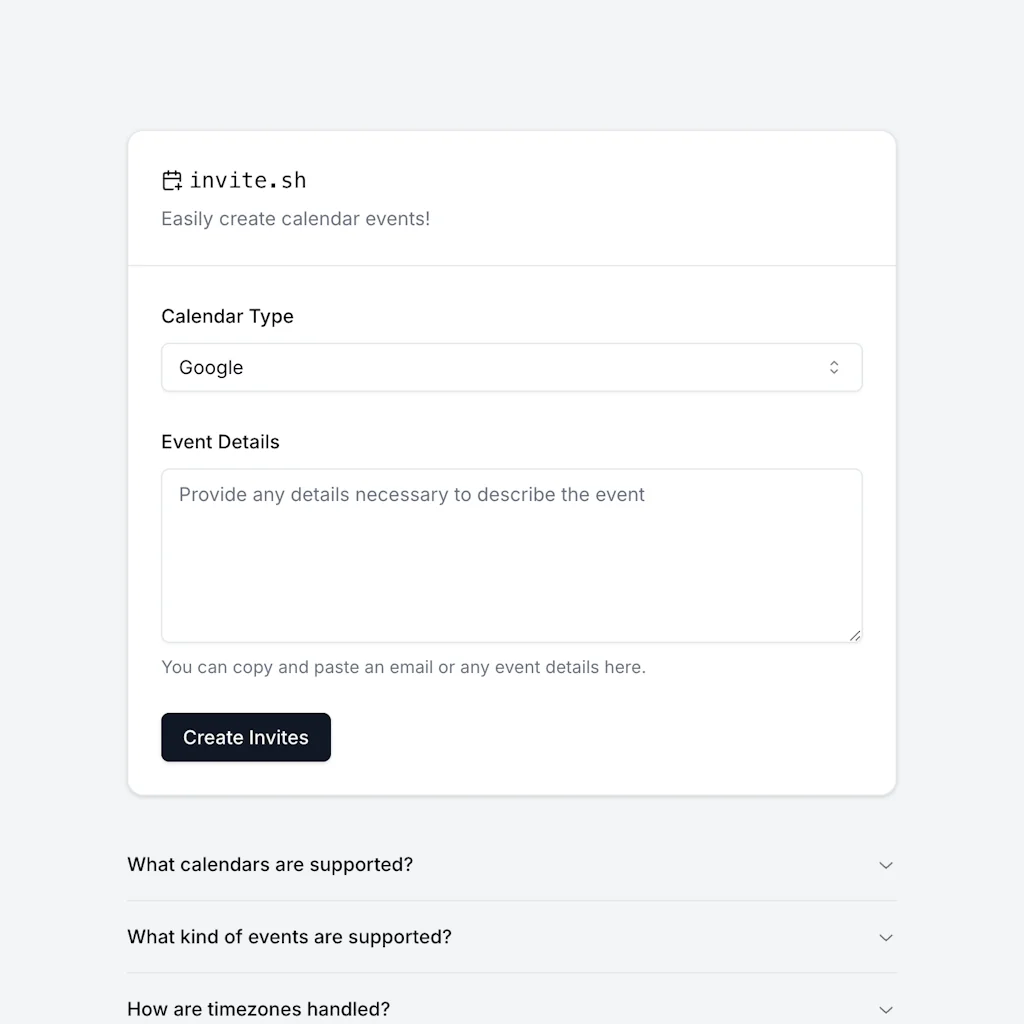 invite.sh screenshot 1 of 2