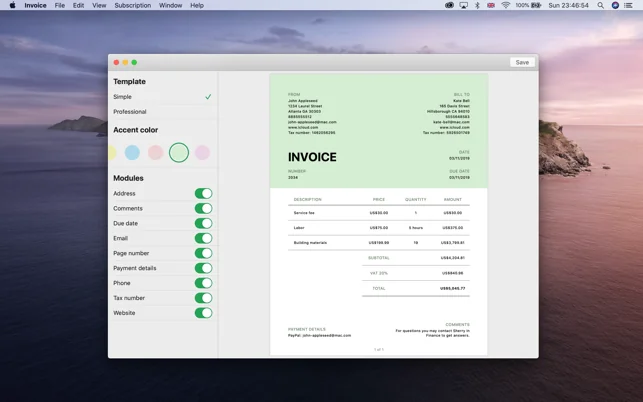 Invoice.app for Mac screenshot 5 of 5