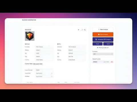 Invoice generator screenshot 1 of 4