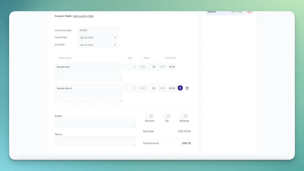 Invoice generator screenshot 3 of 4