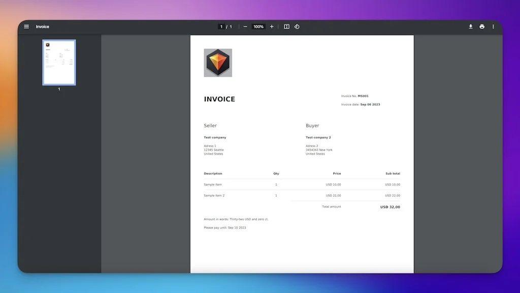Invoice generator screenshot 4 of 4