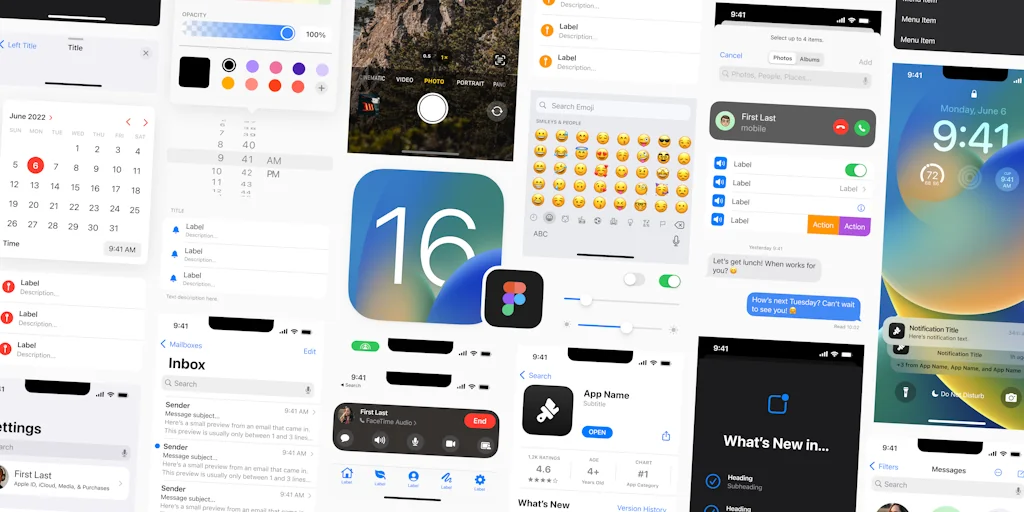 iOS 16 UI Kit for Figma screenshot 1 of 2