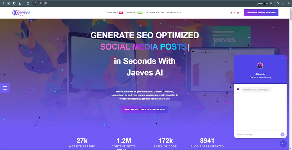 Jaeves: Content & Marketing AI Copilot  screenshot 1 of 2