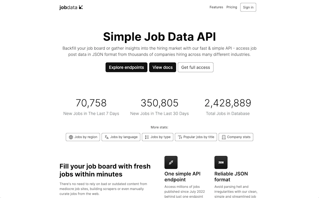 jobdataapi.com screenshot 1 of 6