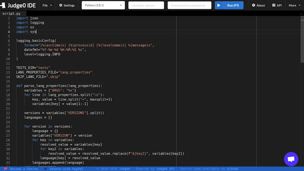 Judge0 IDE screenshot 4 of 6