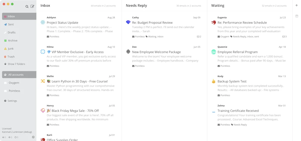 Kanmail screenshot 2 of 3