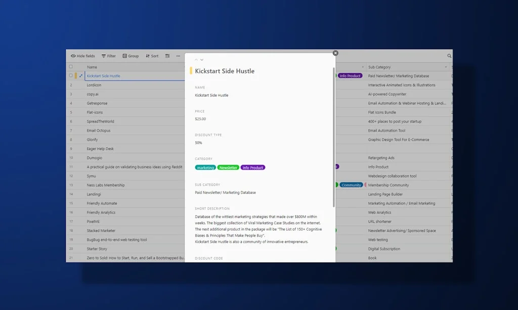 Kickstart Side Hustle Newsletter screenshot 4 of 4