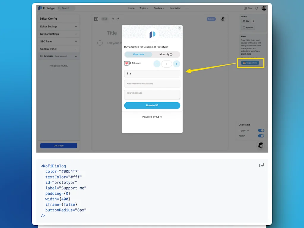 Ko-fi React Library screenshot 3 of 5