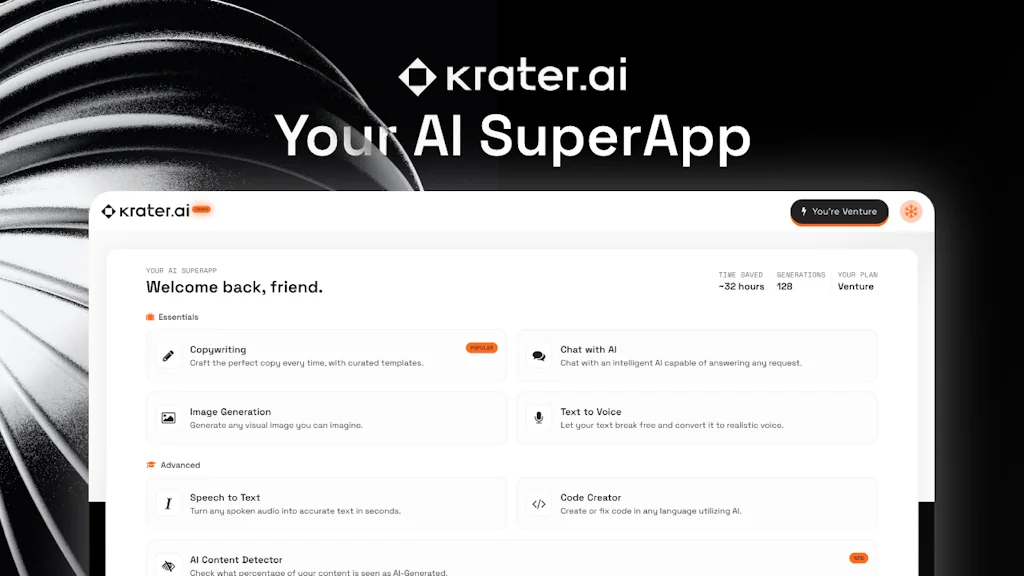 Krater.ai screenshot 1 of 3