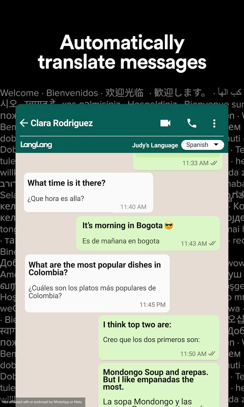 LangLang - Chat Translator for WhatsApp screenshot 1 of 4