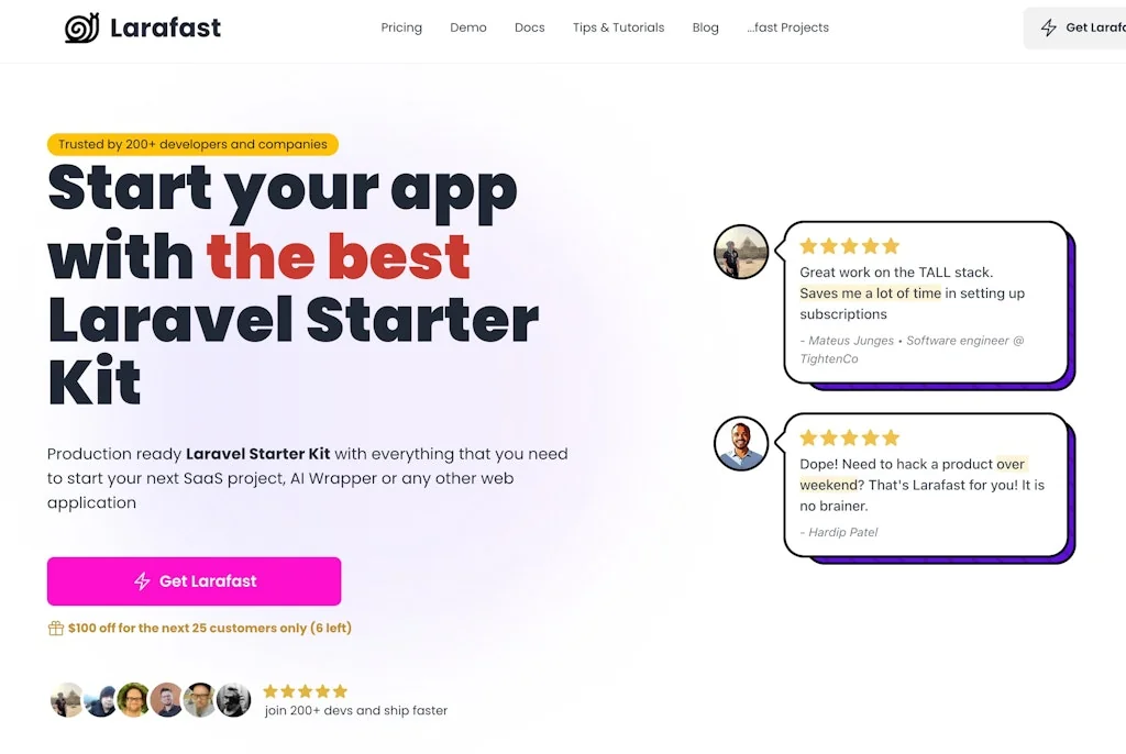 Larafast - Laravel SaaS Starter Kit screenshot 1 of 3