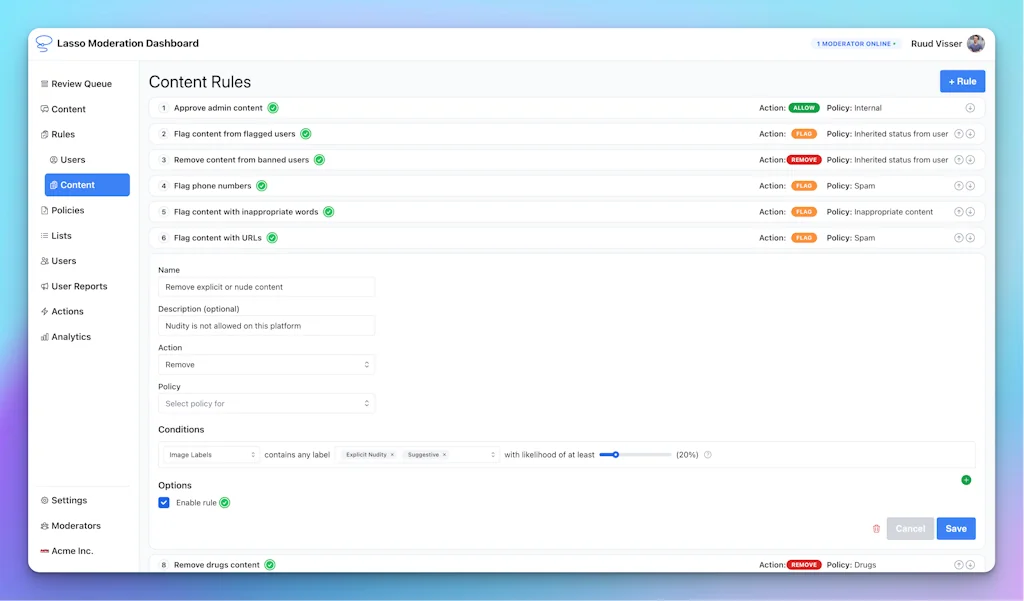Lasso Moderation screenshot 4 of 8