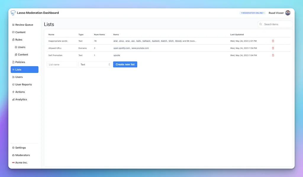 Lasso Moderation screenshot 5 of 8