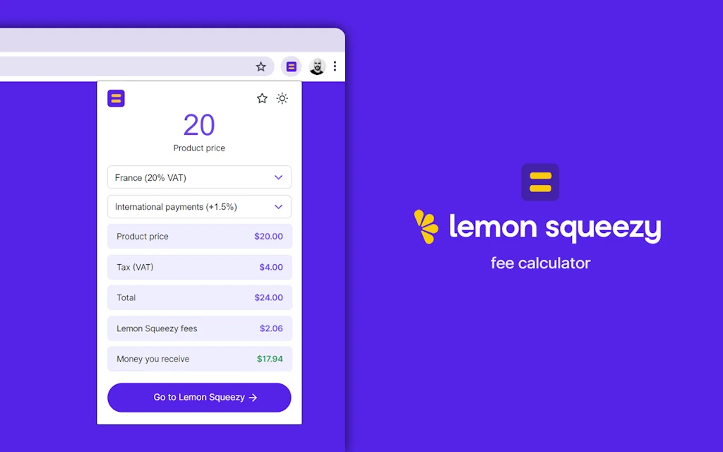Lemon Squeezy Fee Calculator screenshot 1 of 4