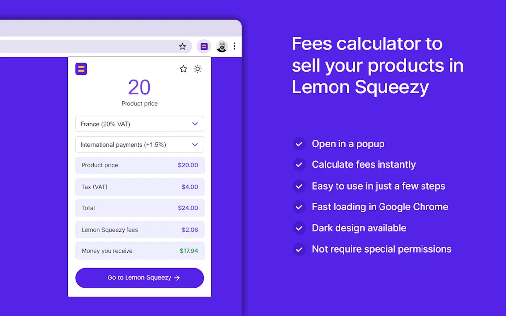 Lemon Squeezy Fee Calculator screenshot 2 of 4