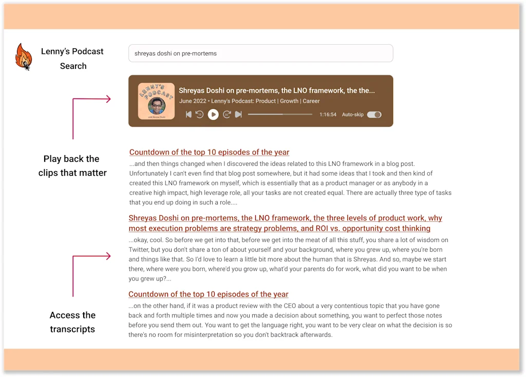 Lenny’s Podcast Search screenshot 3 of 3