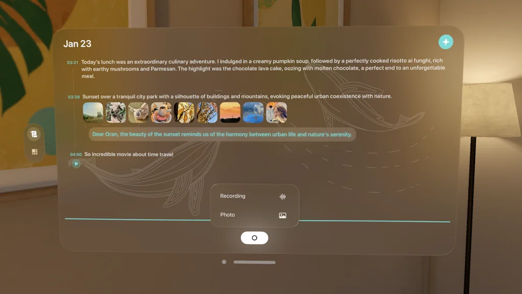 Lifelight:AI Journal/Note for Vision Pro screenshot 5 of 8