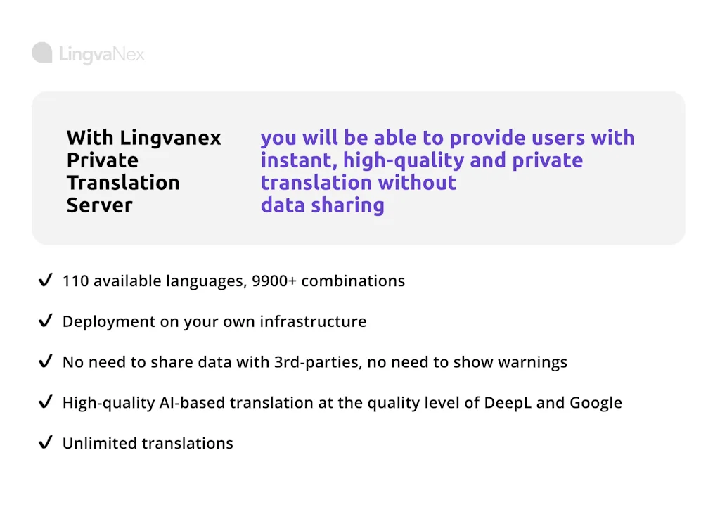 Lingvanex On-Premise Translation Server screenshot 4 of 8