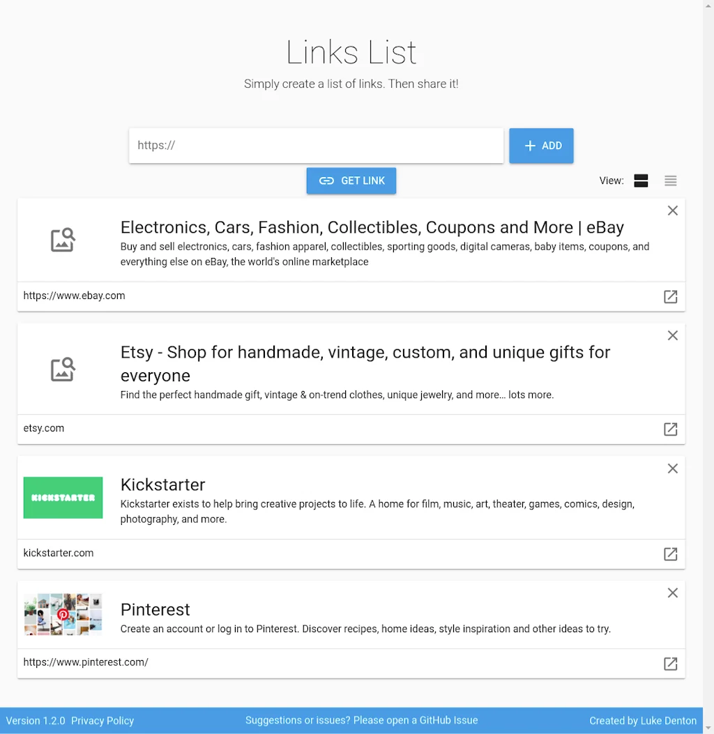 Links List screenshot 6 of 6