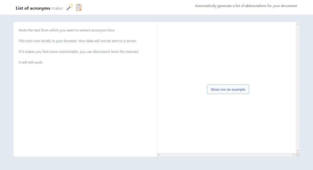 List of acronyms maker screenshot 2 of 3