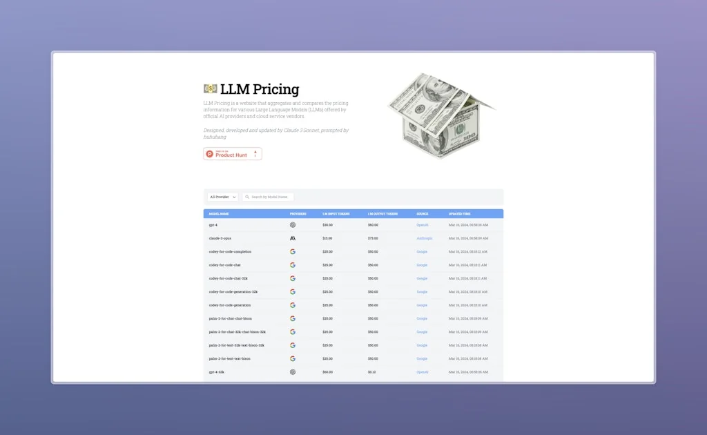 LLM Pricing screenshot 1 of 2