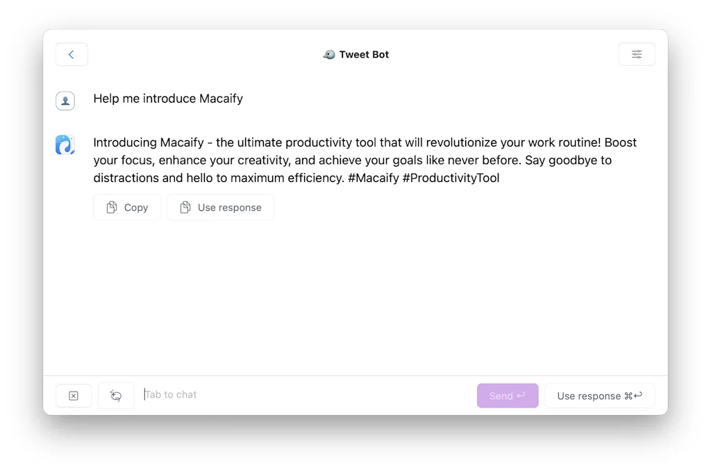 Macaify - for faster use of ChatGPT screenshot 4 of 6